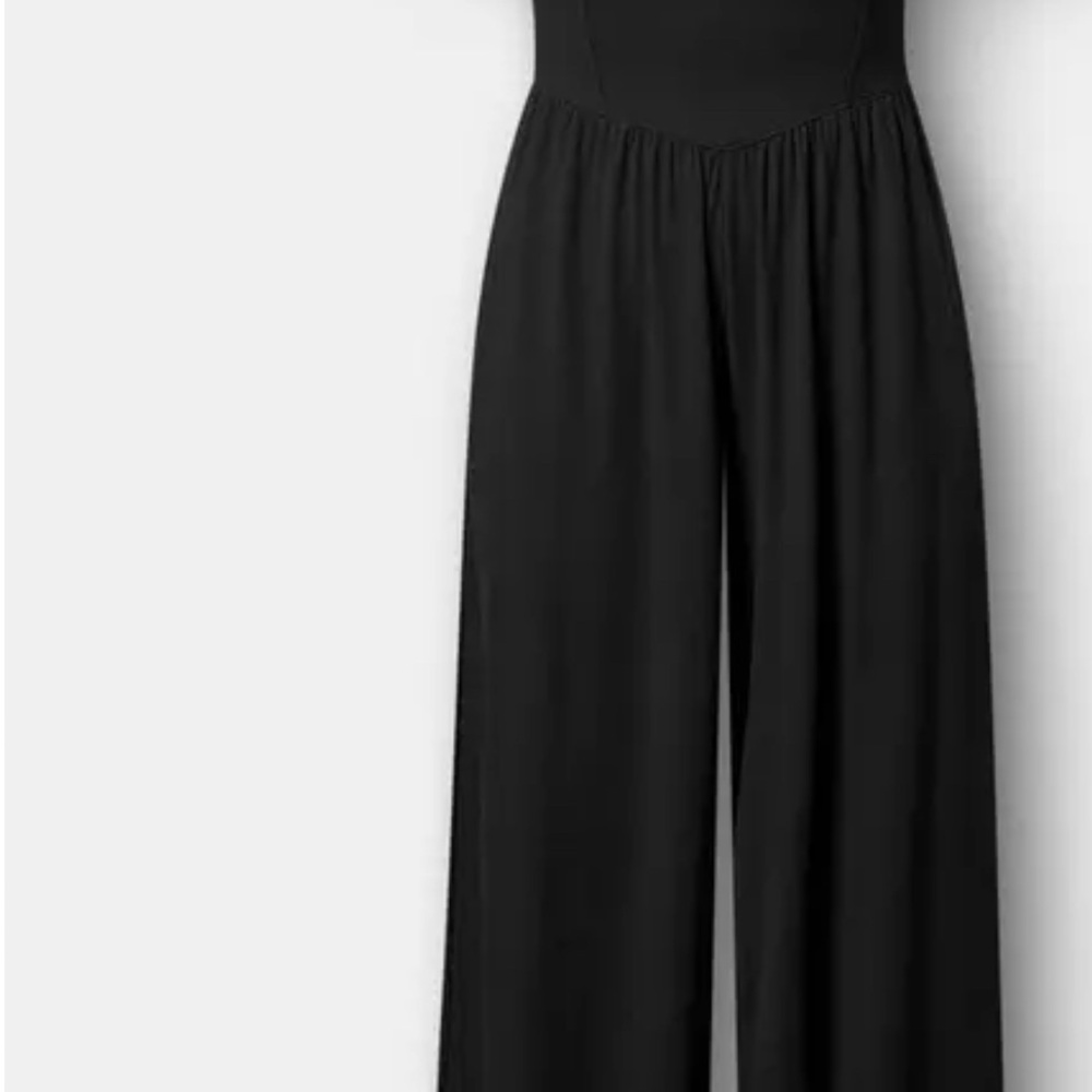 Rib knit Stretch Black Jumpsuit - Picture 3 of 3